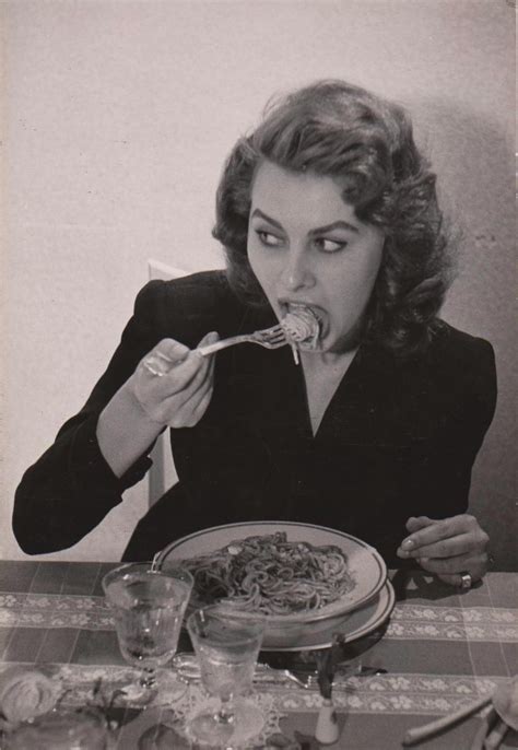 Finishing a small for neapolitan people, it is. Sophia Loren Eat Spaghetti at Home Naples 1955 by Chim ...