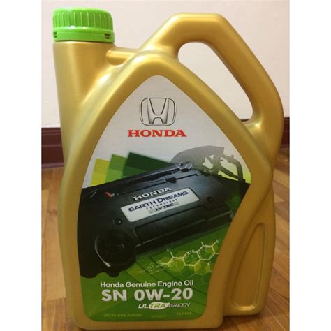 Genuine Honda Engine Oil 0w 20 Fully Synthetic 4 Liter Ultra Green