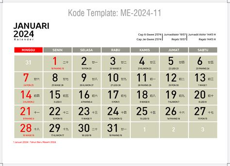 Kalender 2024 April Jawa Ginni Justine
