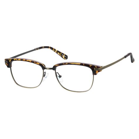 zenni browline prescription eyeglasses tortoiseshell mixed materials 7805525 eyeglasses