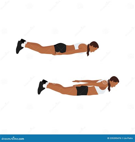 Man Doing Prone Hamstring Stretch Or Laying Hamstring Stretch Vector
