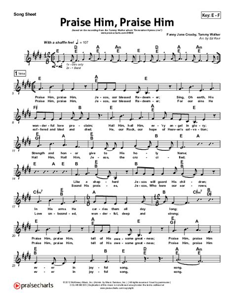 Praise Him Praise Him Sheet Music Pdf Tommy Walker Praisecharts