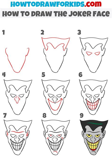 How To Draw Joker Face Step By Step Joker Face Joker Drawings Joker