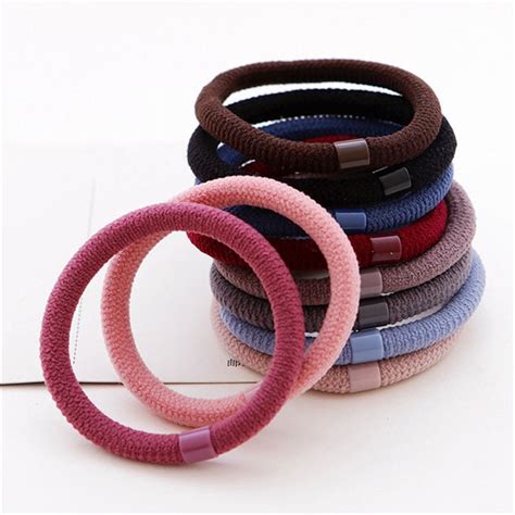 10pcs Solid Color Hair Rubber Bands Elastic Hair Bands Rope Gum for