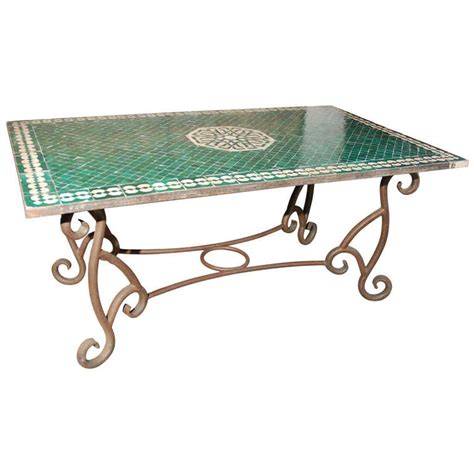 Mosaic tile table metropolitan funky art deco fiesta ware | etsy. Moroccan Vintage Mosaic Green Tile Dining Table at 1stdibs