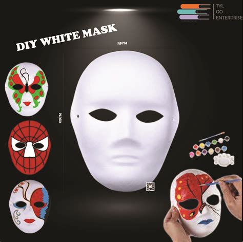 Diy White Maskwhite Mask Halloweentopeng Putih Diymask Putih自绘白色面具