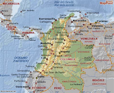 Cartina Geografica Della Colombia
