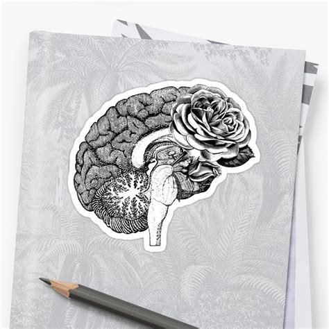 The prices may vary according to destination. "Floral Anatomical Brain" Sticker by kaespo | Redbubble