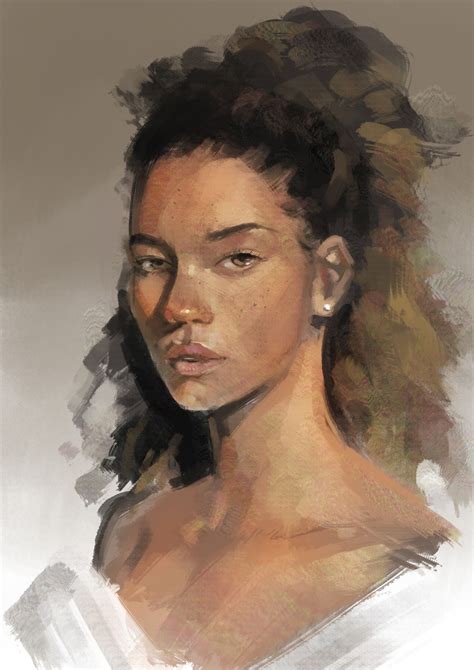 Artstation Portrait Practice Jeff Chen Black Girl Art Art Girl