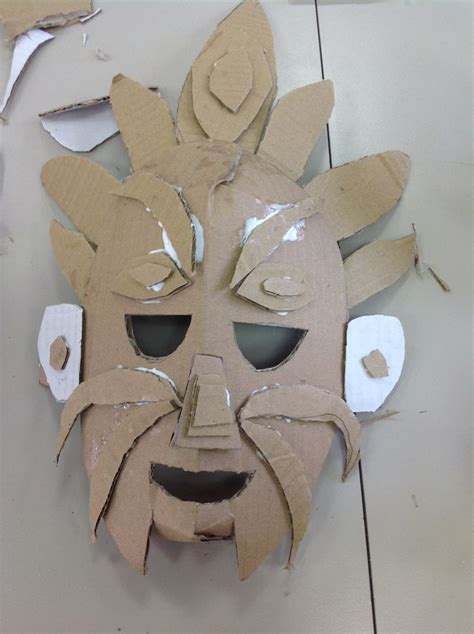 Pin By Keri Speidel On Cardboard Creations Cardboard Mask Clown Crafts Cardboard Art