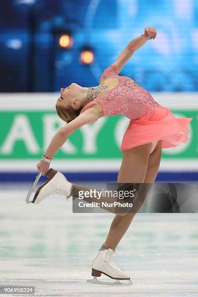 Figure Skater Maria Sotskova Of Russia Performs During A Ladiess