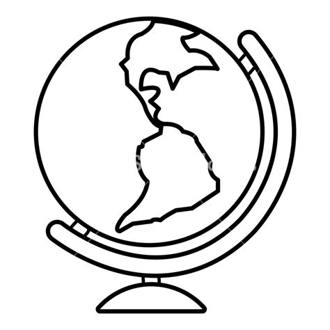 Globe Outline Vector At Collection Of Globe Outline