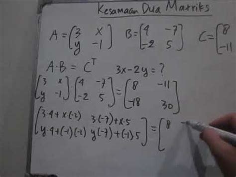 Contoh Soal Matriks Dan Jawabannya Kelas 11 Pilihan Ganda