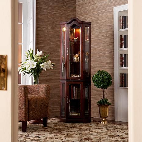 Made of glass mirrors, wood, metal and glass curio cabinets can be designed to fit any size or style of the room. Lighted Corner Curio Cabinet with Mahogany Finish ...