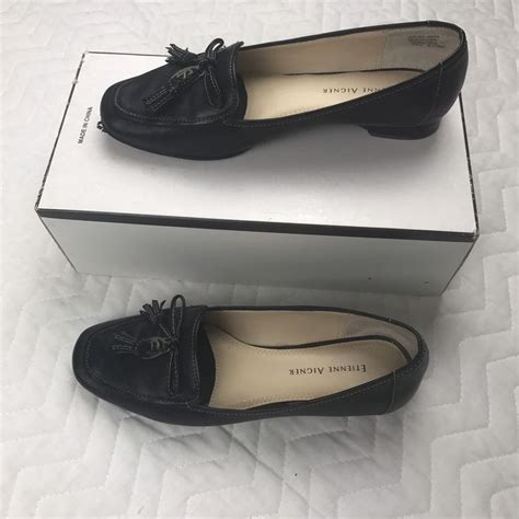 Ladies Erienne Signer Black Flat Dress Shoes Size 6 12 Med Ebay