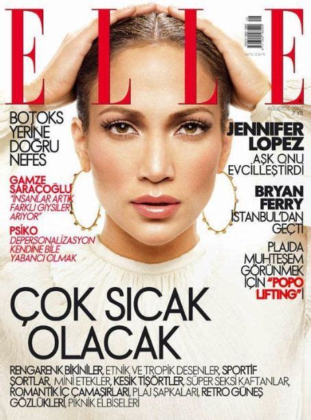 Jennifer Lopez Elle Magazine August 2007 Cover Photo Turkey