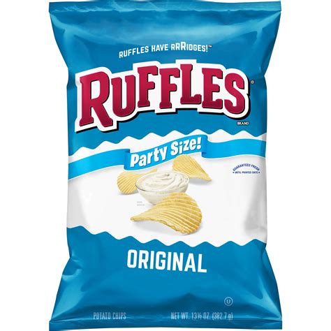 Ruffles Original Potato Chips Party Size 135 Oz Bag