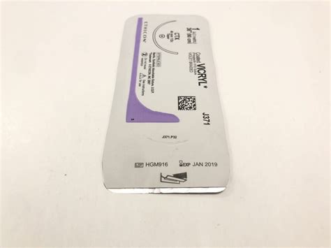Ethicon J371 Vicryl Coated Suture Violet Braided 1 36″ Ctx 48mm Taper