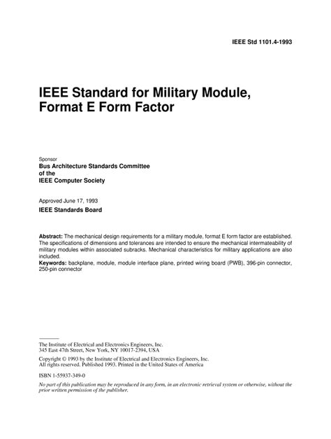 The files should be uploaded as soon as possible to give the writer time to review and use them in processing your order. 1101.4-1993 - 1101.4-1993 - IEEE Standard for Military ...