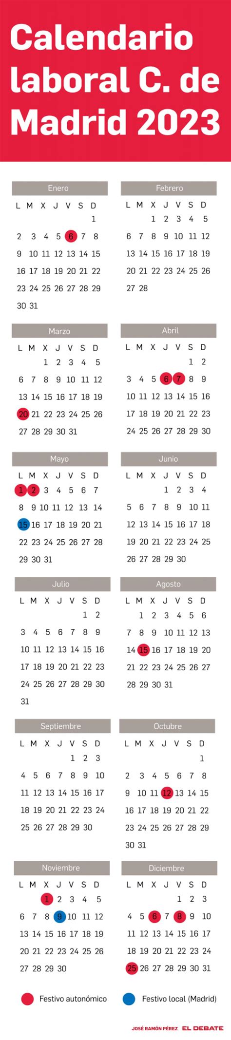Calendario Festivos Nacionales Y Madrid 2023 Imagesee