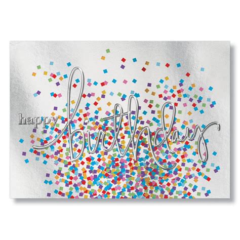 Shimmering Confetti Birthday Cards