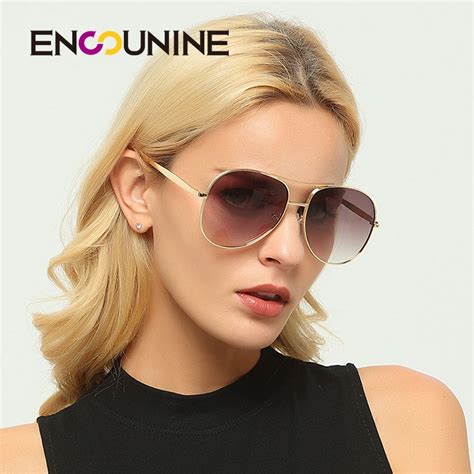 ensunine brand designer metal pilot vintage women sunglass 2020 new fashion double beam classic