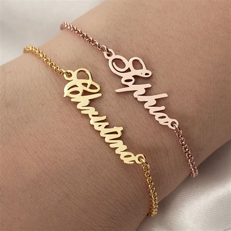Personalized Gold Name Bracelets Rosefeels