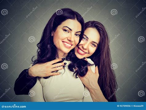 Best Friends Two Women Hugging Each Other Stock Photo Image Of