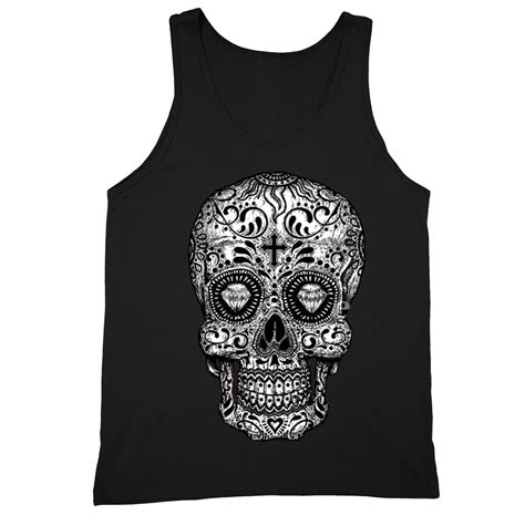 sugar skull day of the dead t shirt black mexican gothic dia los muertos tanktop ebay