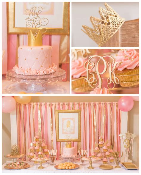 Karas Party Ideas Pink And Gold Princess Themed Birthday Party Via