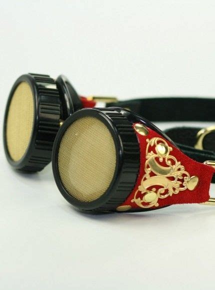 Steampunk Goggles Red Suede Leather Pirata Steampunk Steampunk