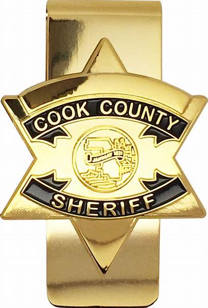Cook Sheriff County Star Money Clip Gold