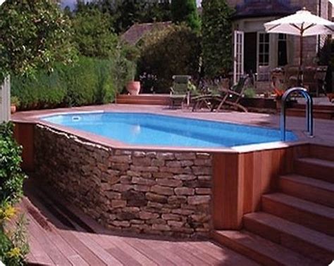 Would that work and if so, how thick would the concrete need to be? 10 Awesome Above Ground Pool Deck Designs | In ground ...