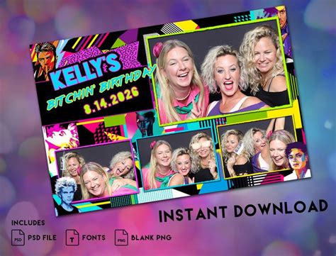 80s Photo Booth Template 4x6 80s Photo Booth 80s Etsy Photo