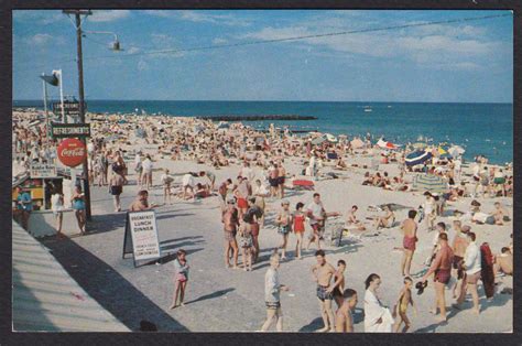 Manasquan New Jersey Beach Boardwalk People Coca Cola Vintage Postcard