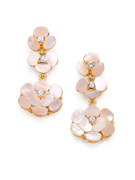 Lyst Kate Spade New York Disco Pansy Mother Of Pearl Drop Earrings In