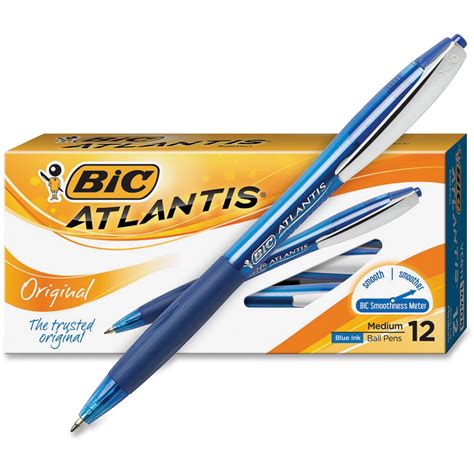 Ballpoint Pens Bic Vcgp21 Blu Blue Atlantis Medium Retractable Ball Pen