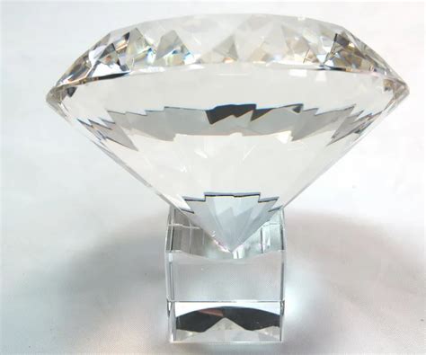 Mh Zs0019 Round Clear Shape Crystal Diamond Paperweight With Base