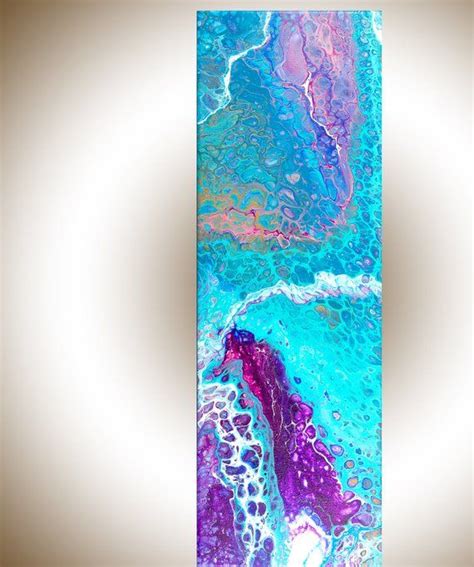 Teal Purple Abstract Art Acrylic Pour Fluid Art Abstract Etsy Fluid