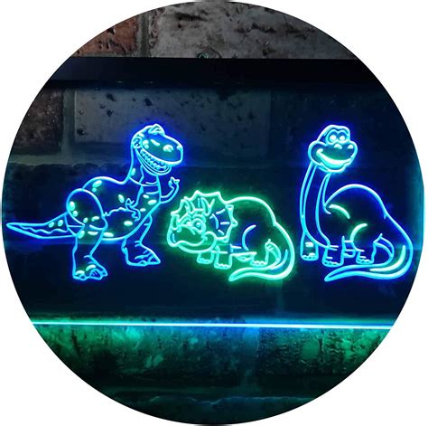 Dinosaur Kids Wall Decor Nightlight Led Neon Light Sign Way Up Ts