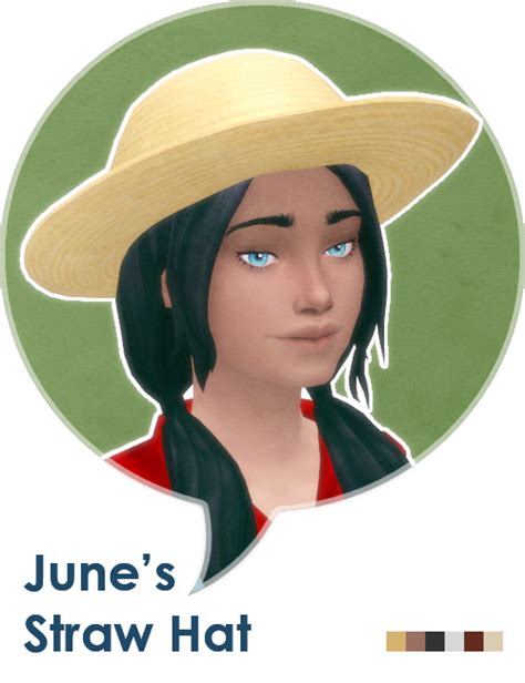 Junes Straw Hat By Lehgaming Sims 4 Panda Cc
