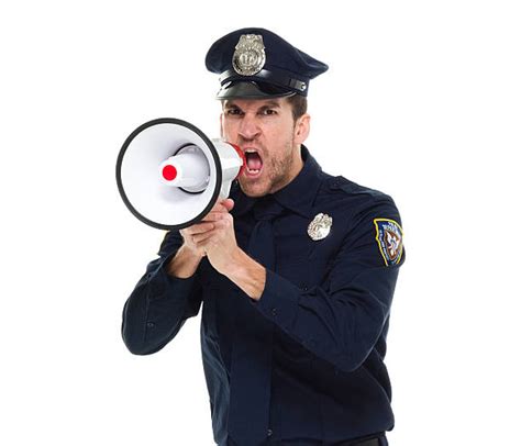 330 Police Shouting With Megaphone Stock Photos Pictures And Royalty
