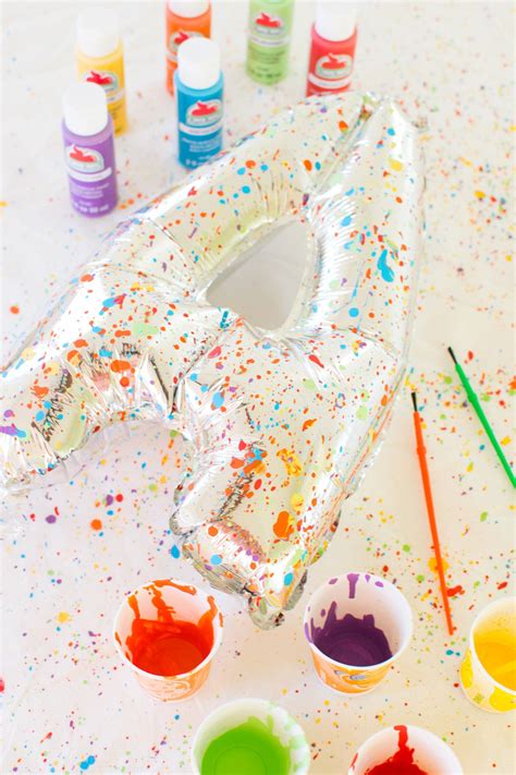 Diy Splatter Paint Balloons Painting Birthday Party Balloon Painting