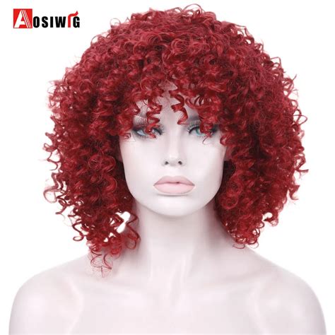 synthetic synthetic hair short kinky curly afro wigs costumes party high temperature fiber