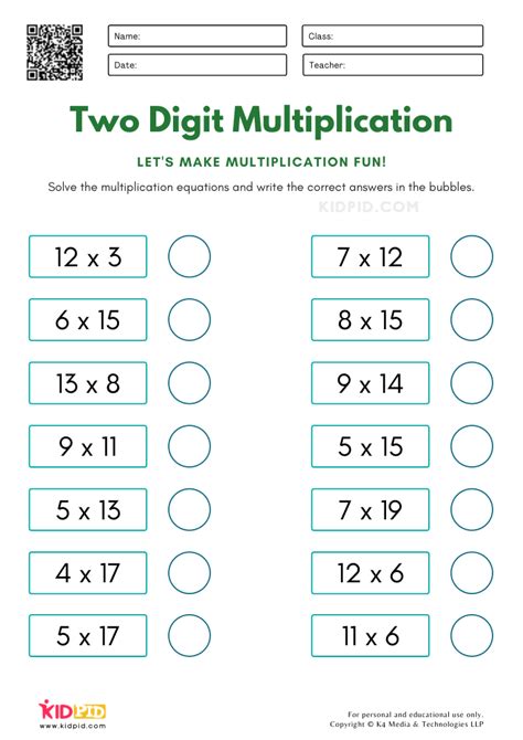 Two Digit Multiplication Worksheets For Kids Kidpid