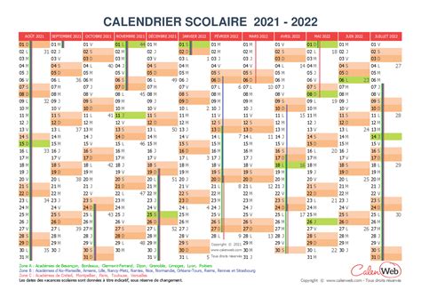 Ce tableau vous indique les numéros des semaines et les dates de début et de fin pour toute l'année 2021. Calendrier scolaire annuel 2021-2022 avec affichage des ...