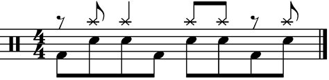 Here is an example where you can here this type of syncopation very clearly: Syncopation Basics - An Eighth Note Example