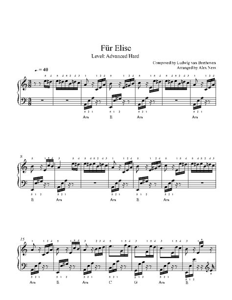 Quick guide on how to read the letter notes. Für Elise by Ludwig van Beethoven Piano Sheet Music | Advanced Level