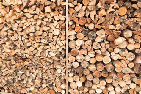 Split Firewood Piled On A Pile Stock Image Image Of Material Round