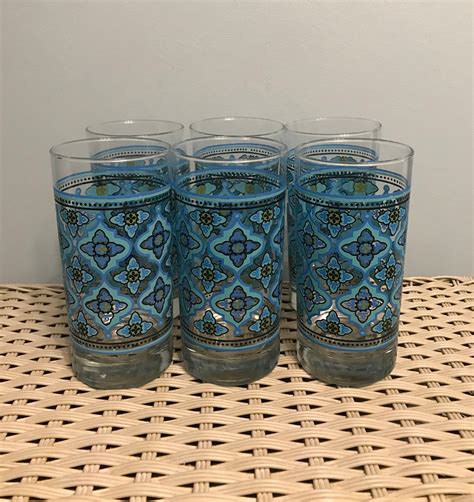 Beautiful Blues Libbey Crisa Glassware Set Of 6 Etsy